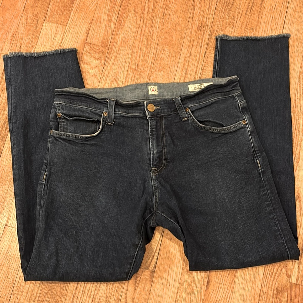 Agave Denim Jeans Classic Straight 33x30 Raw Hem Frayed Hem